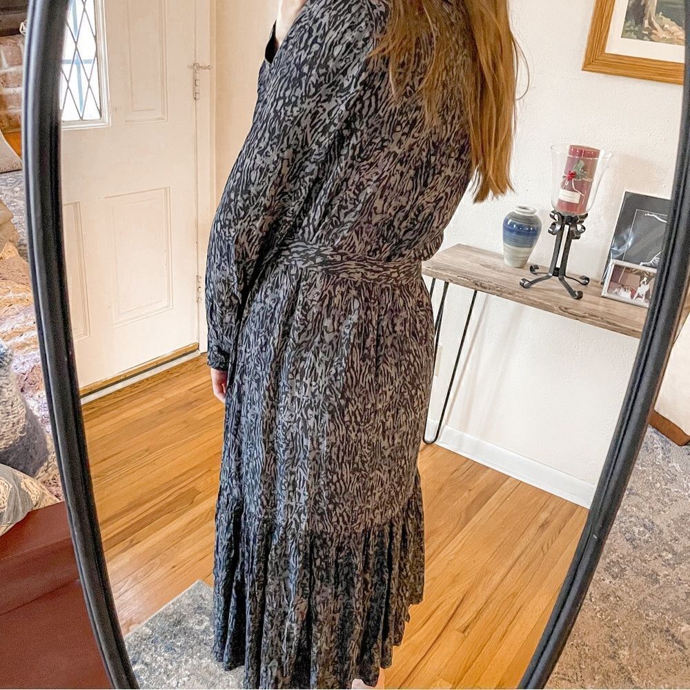 Rails Beatrice Midi Dress in Charcoal Abstract Animal L - Picture 2 of 9